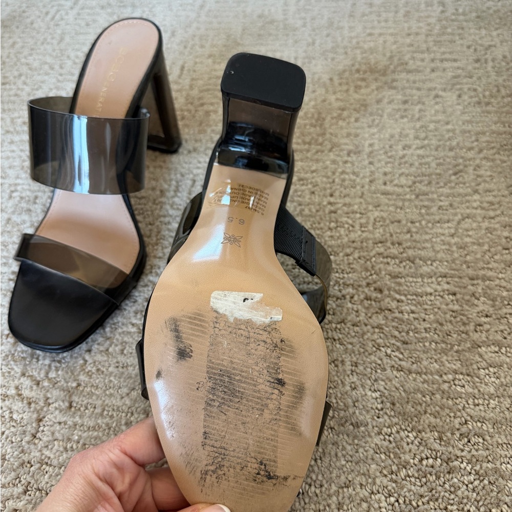 Bcbgeneration Black Transparent Strap Mules - image 3
